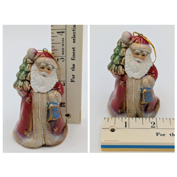TII Collections Santa Claus Bell Christmas Ornament Glazed Ceramic Clapper 3” - Picture 6 of 7